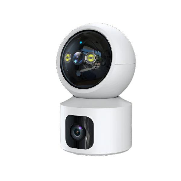 Smart camera with dual lens for wide-angle coverage