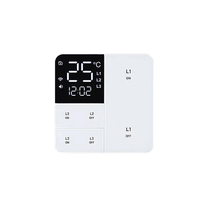 Smart Switch With Screen - 3-Gang, Time and Temperature Display