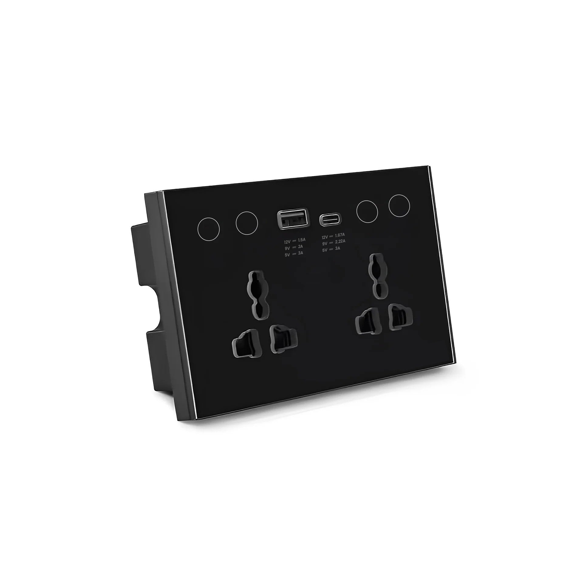 Smart Double Wall Socket with type C and USB
