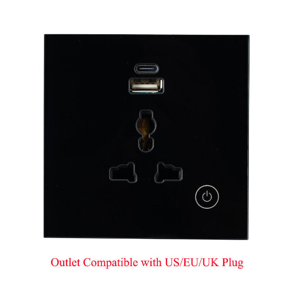 Smart Single Wall Socket (3in1) with type C and USB